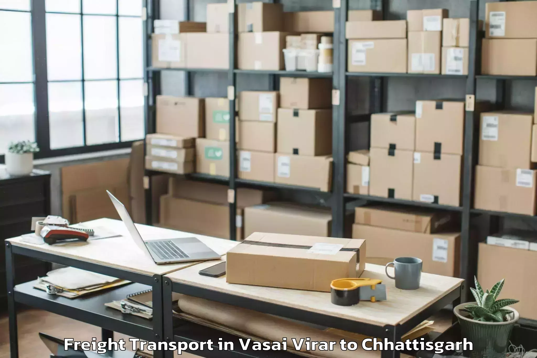 Book Vasai Virar to Dharamjaigarh Freight Transport Online